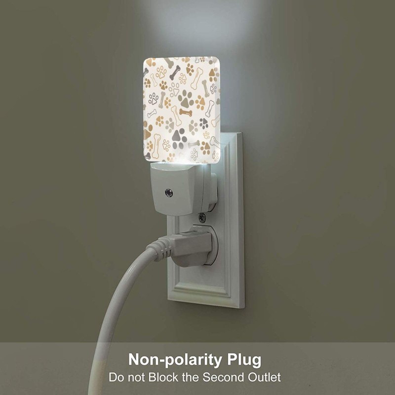 FSHVQKD Dog Paw Night Light,Plug-in Nightlights Auto Sensor Night Lamp