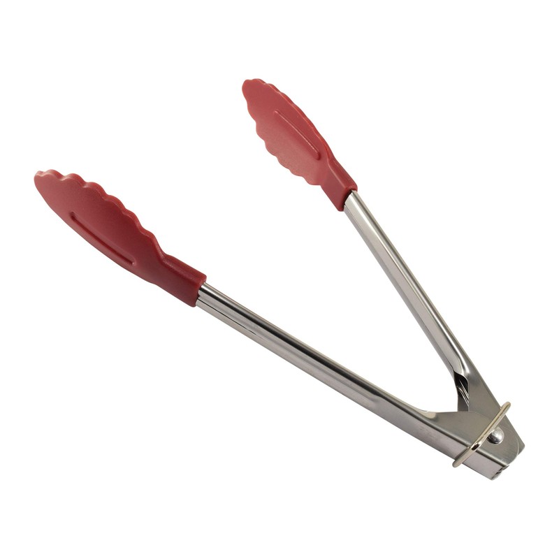CybrTrayd Mini Tongs, 7", Red