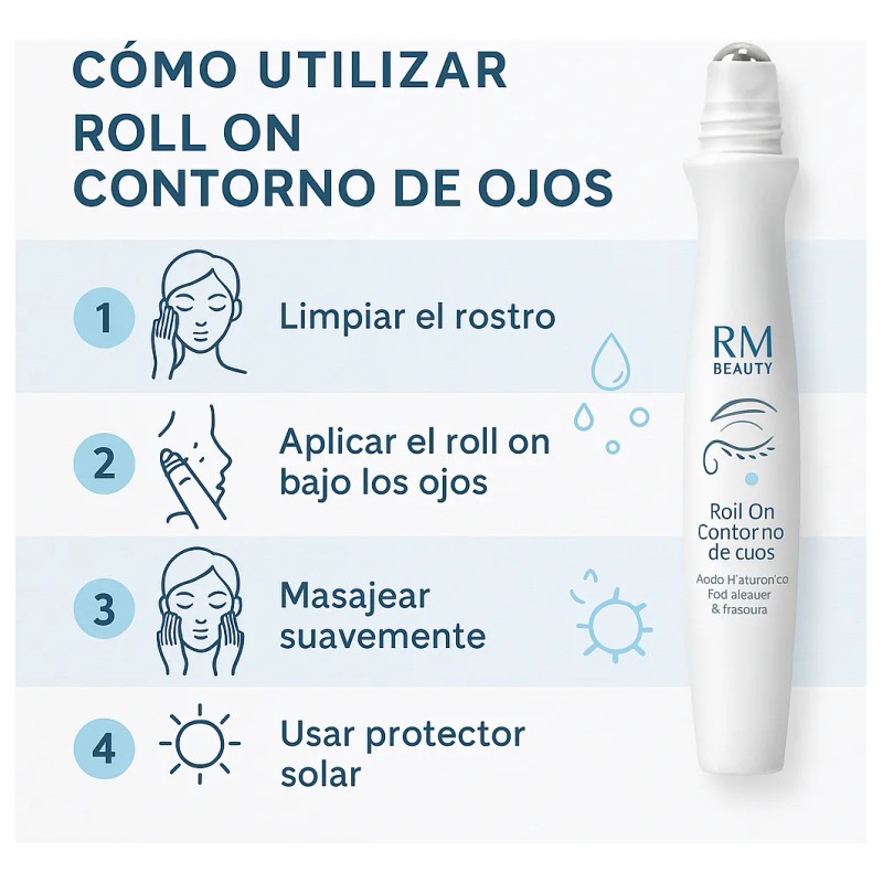 Roll-on contorno de ojos ácido hialurónico, hidrata y suaviza arrugas