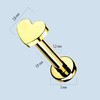 Stachelkleid Labret Piercing Titanium Heart Flat Base Flat Base Gold