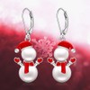 Christmas Snowman Earrings Pearl Snowman Earrings for Women Sterling Silver