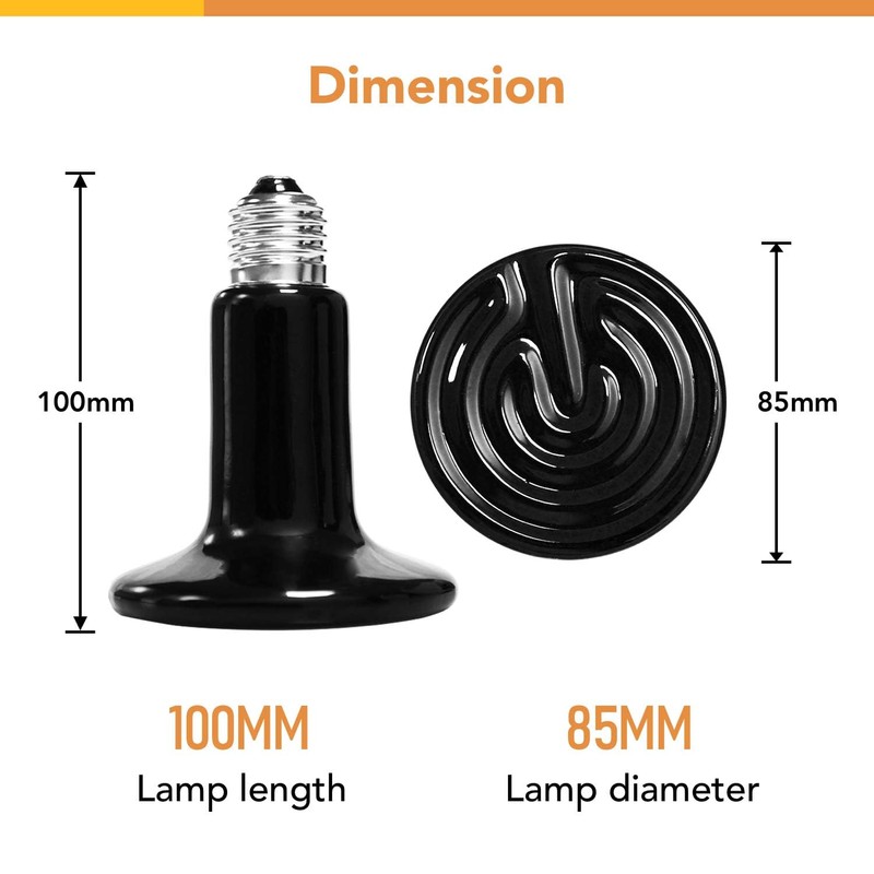 Simple Deluxe 100W 2-Pack Ceramic Heat Emitter Reptile Heat Lamp