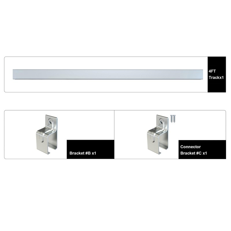 HARDJULAN 4FT Heavy-Duty Galvanized Steel Box Rail with 2 X