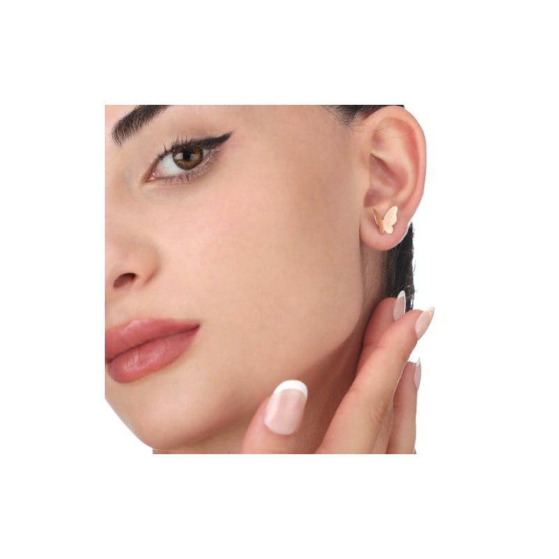 MadamLili - Schmetterlinge Ohrstecker Set - 925 Sterling Rosegold Vergoldet