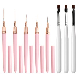 5 Pieces Nail Brush Set, 3 Nail Pens, Nail Detail Drawing Brush, Nail Tool Brush Set, Nail Long Term Painting Tool Brush