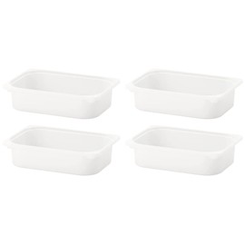 I-K-E-A 4x TROFAST Storage Box,White Container 16 ½x11 ¾x4 ''