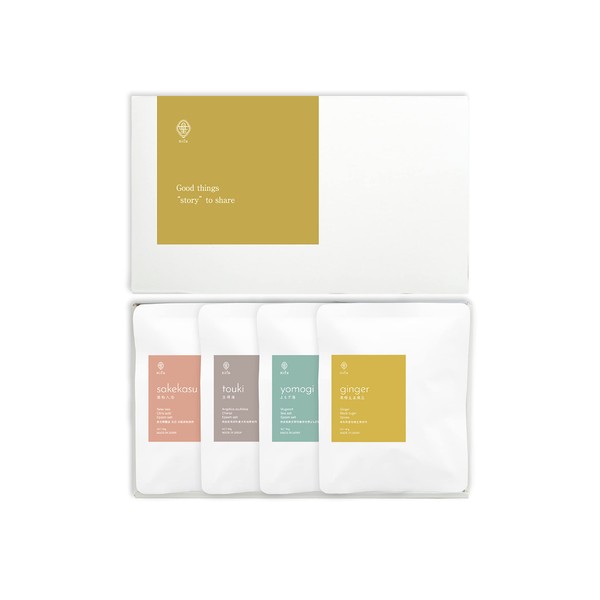 nifu natural bath bag gift set (4 types x 1 set)