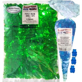 Green Gummi Gummy Bears Apple Albanese - Bulk Candy 5lb Bag With Blue Raspberry Gourmet Kruise Signature Gift Bag 11 OZ (NET WT 5 LBS.11OZ) 2 Item Bundle