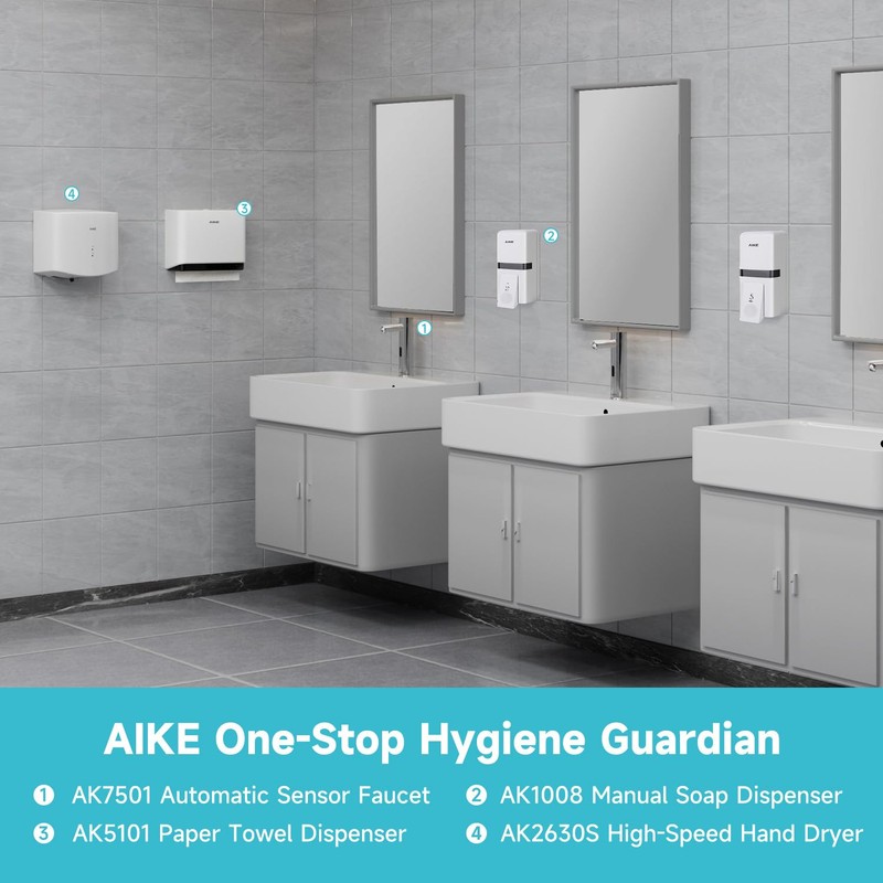 AIKE Wall Mount Liquid Soap Dispenser, 27oz Large Capacity with