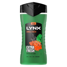 Lynx 3-in-1 Shower Gel Jungle Fresh 12 Hours of Long Lasting Refreshing Fragrance Body Wash with Plant-Based Moisturisers for Men for Naturally Soft Skin, 225ml Pack of 3