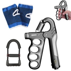 Grip Strengtheners,5-100kg Adjustable Hand Exerciser Forearm Strengthener with 1PC Wrist Force Trainer and 1Pair Palm Protection Gloves,Strength Training for Forearm,Wrist & Hand for Strong Hands Wris