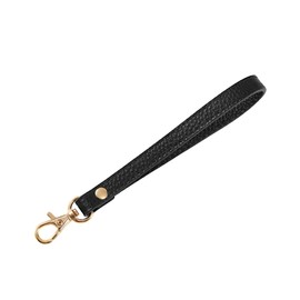 Yzks Wristlet Strap, Genuine Leather Keychain Wristlet KeyChain Hand Strap for Wallet Purse Clutch Cellphone Keychains Key (1 Black A)