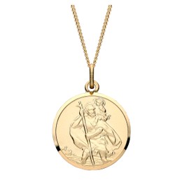 Old English Jewellers 9ct Yellow Gold on Silver ST CHRISTOPHER Pendant Necklace 16 18 20 inch Chain (0)