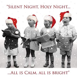 Pack of 8 Charity Christmas Cards - Children Singing, Silent Night, Holy Night... - 8 Cards of 1 Design - From the Almanac Gallery