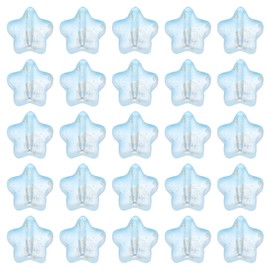 uxcell 50Pcs Glass Crystal Beads, 8mm Frosted Star Shaped Charm Pendants Star Glass Spacer Beads for DIY Necklace Earrings Bracelets Crafts, Dark Blue