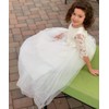 Flower Girl Dress Half Sleeves Lace Top Tulle Skirt Girls