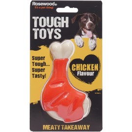 Rosewood Meaty Chicken Takeaway Leg Tough Dog Toy