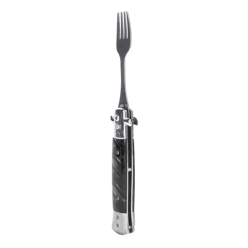 Folding Spring Camping Fork One Button Flick 304 Stainless Steel