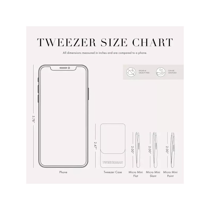 TWEEZERMAN 트위저만 홀리그래픽 마이크로 미니 슬랜트 포인트 핀셋 세트 -
