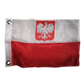 Trade Winds 12x18 12"x18" Country Poland Polska Old Eagle Boat Flag Indoor/Outdoor Grommets Premium Fade Resistant