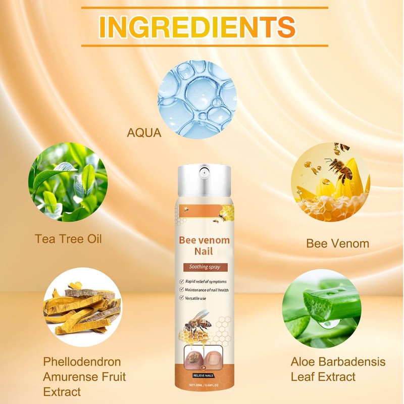 Bee Venom Nail Soothing Spray, Toe Nail Treatments for Damaged