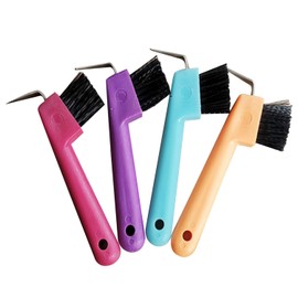 XNHIU 4pcs Horse Hoof Pick Brushes Sturdy Hoofpick Brush Grooming Cleaning Tools Horseshoe Repair Tool for Horse Hoof (Random Color)