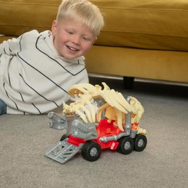 Teamsterz Mighty Machines Triceratops Rib Cage Car Transporter | Dinosaur Car Track Set | Monster Cars Playset With Die-Cast Car | Kid’s Play Figures And Vehicle Toy Transporter| Ages 3+