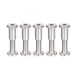 uxcell Screw Post Fit for 3/8"(10mm) Hole Dia, Male M8x30mm Belt Buckle Binding Bolts Leather Fastener Carbon Steel 5 Sets