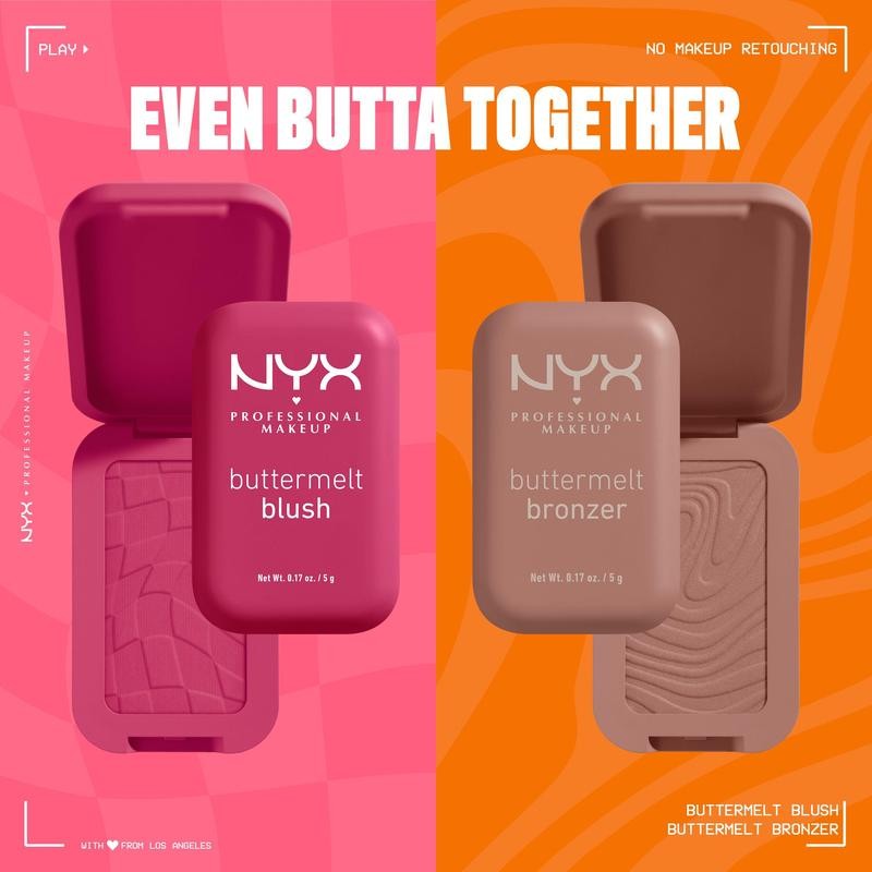 Buttermelt Blush, High Pigment Buttery Soft Vegan Powder Blush, NYX