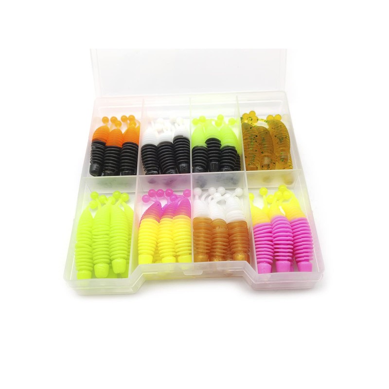 Trout bait rubber set, 48 pieces, trout bait box, trout