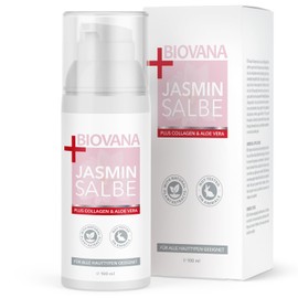 BIOVANA Jasminsalbe Plus - mit natürlichen Inhaltsstoffen wie Plus Collagen & Aloe Vera - 100 ml Inhalt