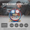 Car HVAC Gauges with Hoses Kit,3-Way Automotive AC Gauge Set