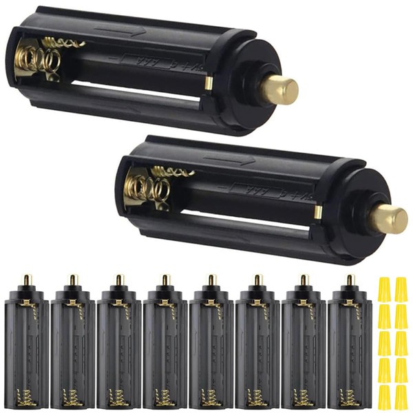 MKBKLLJY - Soporte de batería AAA con punta negra, cilíndrica, 3 pilas AAA de 1,5 V a 18650, con tapa de cableado para 3 pilas AAA de 1,5 V, linterna RC