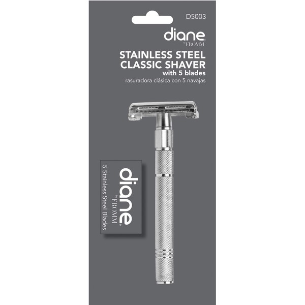 Diane D5003 Classic Safety Razor Stainless Steel, 2.05 Pound