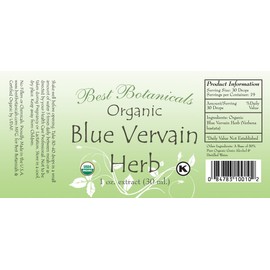 Best Botanicals Organic Blue Vervain Herb Extract 1 oz.