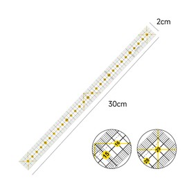 KEARING Quilting Ruler, 30 x 2 cm, Tailor Ruler, Patchwork Quilting Ruler, Non-Slip Acrylic Sewing Ruler for Cutting Fabric, Quilting