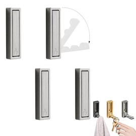 LALOCAPEYO 4-Pack Foldable Heavy-Duty Zinc Alloy Wall Hooks, Space-Saving Retractable Organizer for Bathroom,Closet,Garage & Pool,Hanger Suitable for Coats,Towels,Backpacks,and Keys (Silvery)