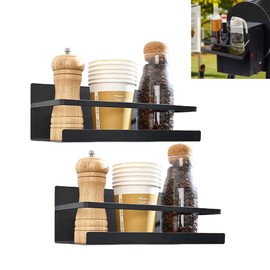 2 Pack Magnetic Griddle Caddy for Traeger Grills, Pellet Grill Smoker Magnetic Racks Fit for Traeger Ironwood 885,Ironwood 650,Pro 575,And Fit for Pit Boss,for Z-grill Models, with 4 Hooks