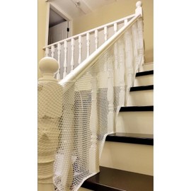 Pawleso Children's Stair Safety Net, Balcony Safety Net, 0.5 cm, Baby Railing Net, Pet Protective Net, Extra Strong Polyester, 0.9 x 3 m / 4.5 m / 6 m (White, 0.9 m x 3 m)