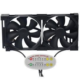 Rv Fridge Ventilation Cooling Fan 5.5"(140mm), 12V RV Fridge Vent Cooling Fan with Remote Control, Refrigerator Fan for RV Side Vents with Adjustable Speed, Auto/Manual Modes, Waterproof