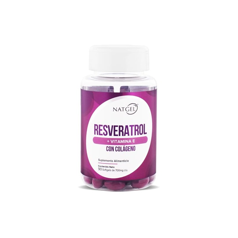 Resveratrol Natgel Vitamina Colágeno Alta Pureza Complex Antioxidantes Mujer Softgels