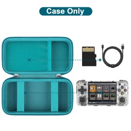 Canboc Carrying Case for My Arcade Atari/Pac-Man/Tetris/Ms. Pac-Man/Street Fighter Pocket Player Pro/ RG35XX H Retro Handheld Game Console, Mesh Pocket fits Cable, SD Card, Turquoise (Case Only)