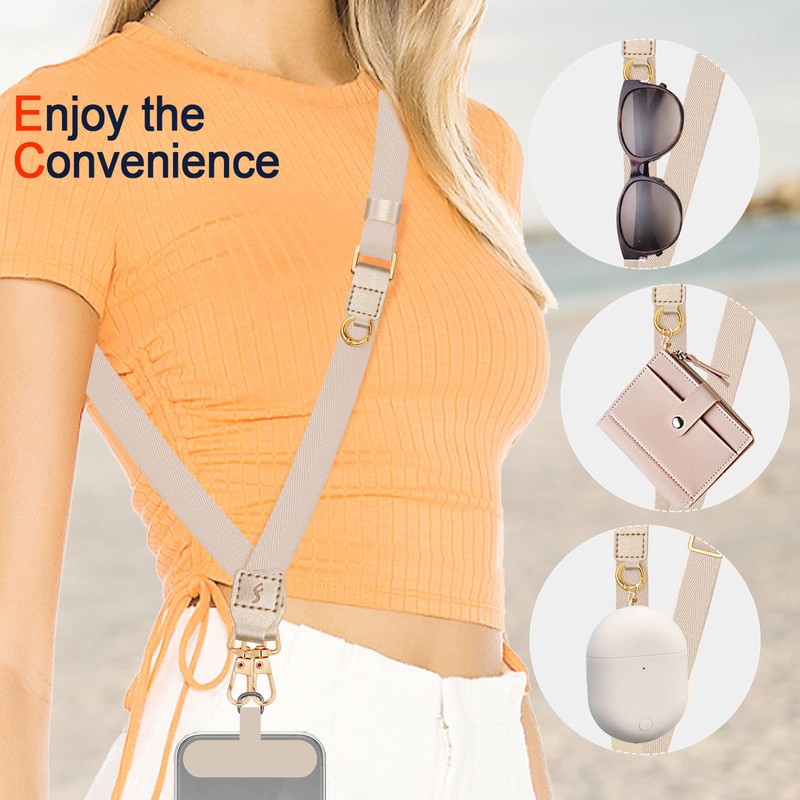 Fishent Cell Phone Lanyard with Hanging Loops, Adjustable Anti-Theft Phone