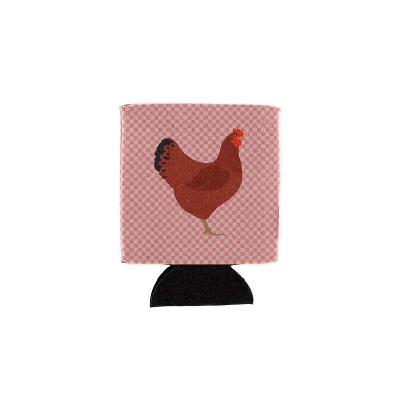 Caroline's Treasures BB7843CC New Hampshire Red Chicken Pink Check Can