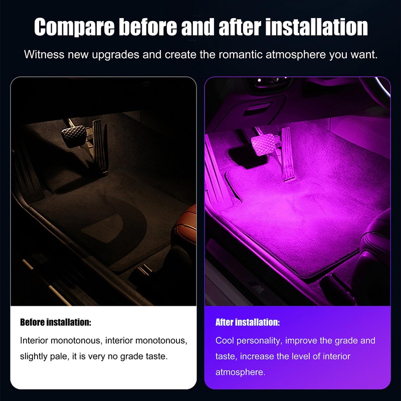 TABEN Car Footwell Lighting Kits, 64 Colours Multicoloured Atmosphere Light