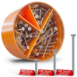 Elektro Butler Device Screws for Flush-Mounted Boxes, Cavity Wall Sockets and Sockets Countersunk Screws Phillips (PZ1) Self-Tapping Thread Diameter 3.2 mm (Screw Box of 100 Pieces - 15, 25, 40 mm)