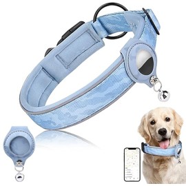 Airtag Collar for Dog, Reflective Adjustable Pet Collar with Airtag Holder for Small, Medium, Large Dogs(Airtag Not Included)
