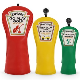 Craftsman Golf Funny Golf Club Head Covers, Driver 3 5 Wood Fairway Hybrids Headcover, 3 Pieces Deign Snug Fits