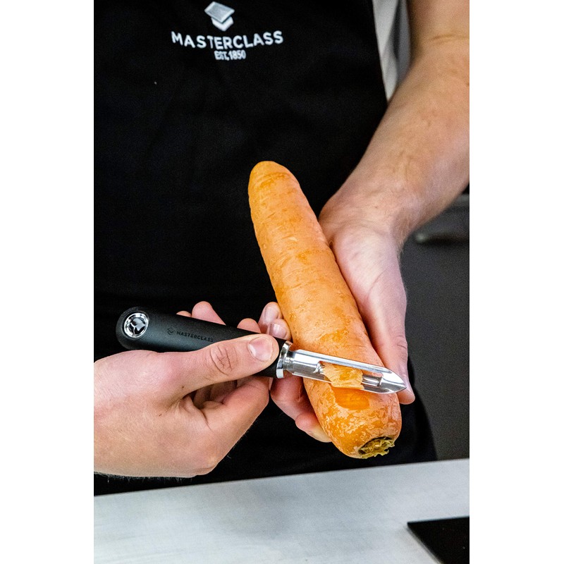 MasterClass Straight Potato Peeler with Soft Grip Handle, Stainless Steel,
