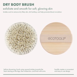 EcoTools EcoTools Dry Body Brush, Dry Brushing Body Brush for Smooth Skin, Exfoliating Brush Removes Dry Skin, Easy-to-Use Handle, Eco-Friendly Dry Brush, Synthetic Cruelty-Free Bristles, 1 Count
